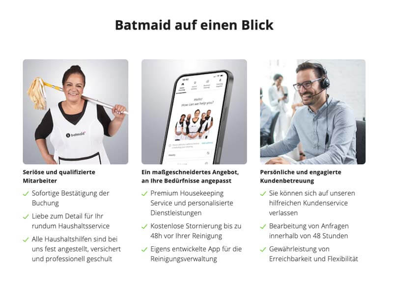 Vorteile von Batmaid auf einen Blick